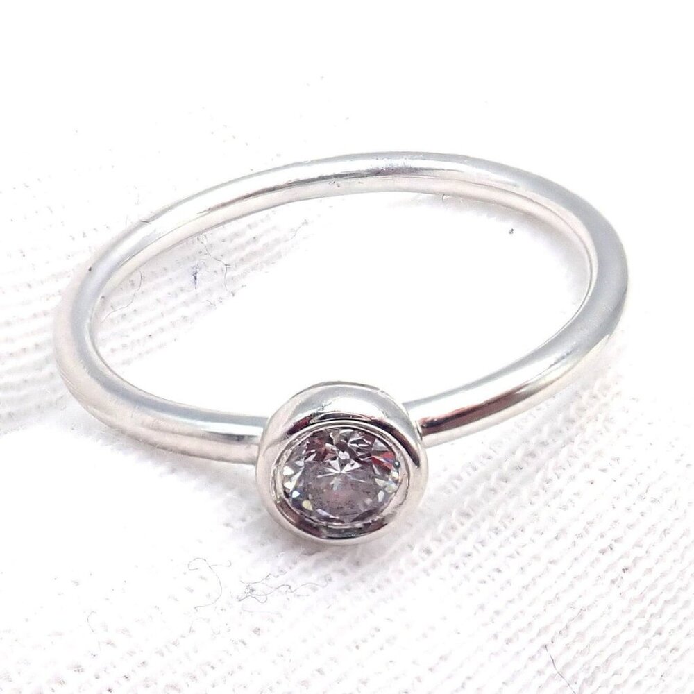 Tiffany & Co Platinum 0.12ct Diamond Engagement Stacking Ring size 6.5 - Picture 6 of 8